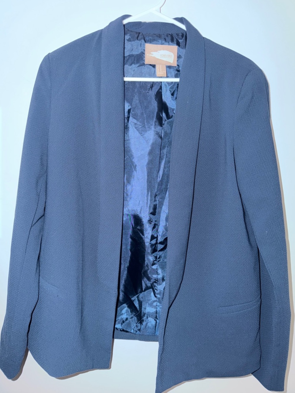 Forever 21 Slate Blue Open-Front Blazer
